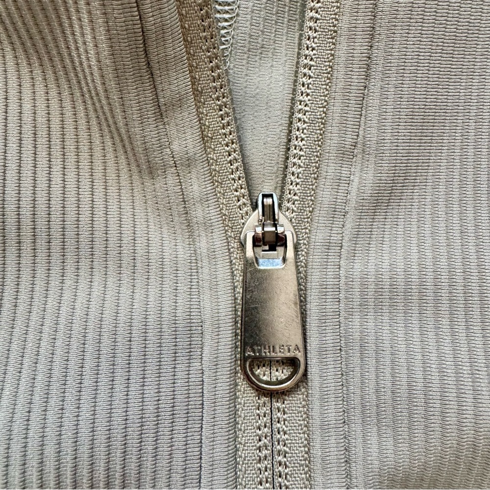 Athleta Salutation Full Zip Ribbed Jacket Oyster … - image 8